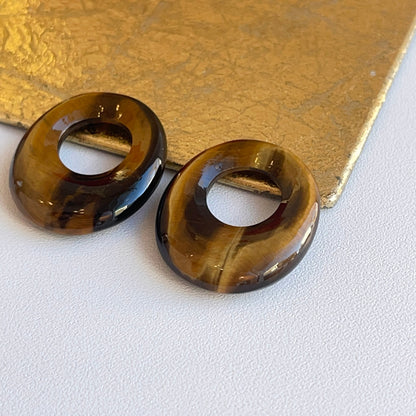 Estate Tigereye Oval Earring Charms