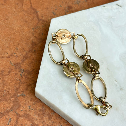 Estate Gold-Tone Painted Horse Bubble Link Bracelet