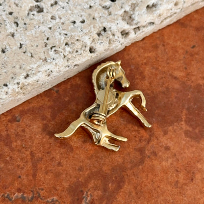 Estate Gold-Tone 3D Horse Pin Brooch