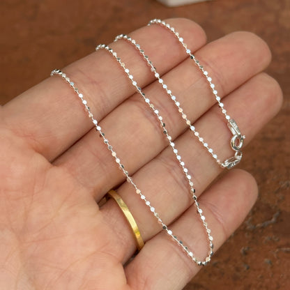 Sterling Silver 1.15mm Cube Bead Chain Necklace