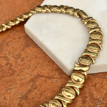 Estate Gold-Tone Replica Intaglio XOXO Chain Collar Necklace
