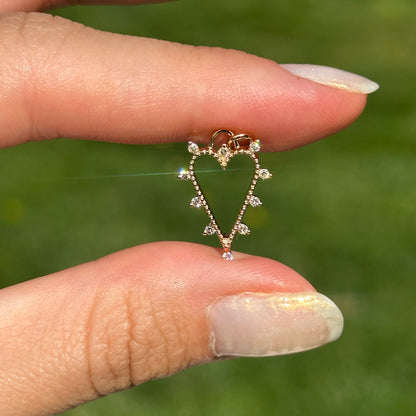 14KT Yellow Gold Diamond Elongated Heart Pendant