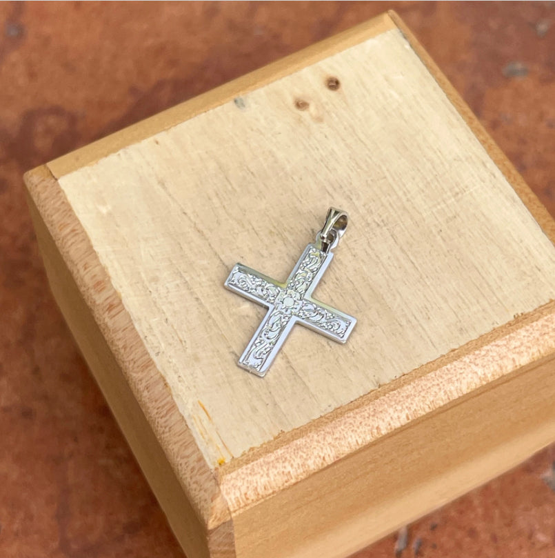 14KT White Gold Greek Cross Pendant