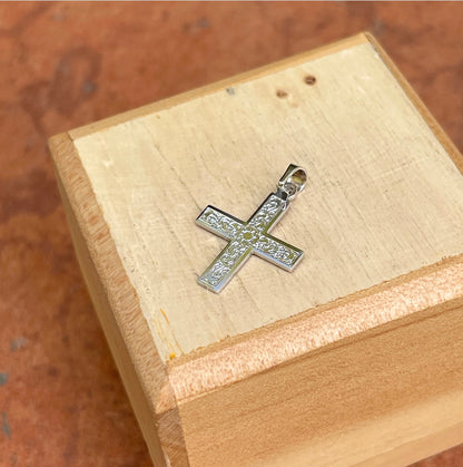 14KT White Gold Greek Cross Pendant