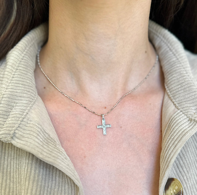 14KT White Gold Greek Cross Pendant