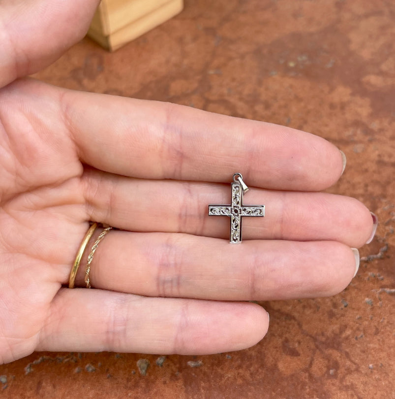 14KT White Gold Greek Cross Pendant