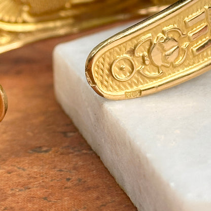 Estate 18KT Yellow Gold Egyptian Cuff Bangle Bracelet