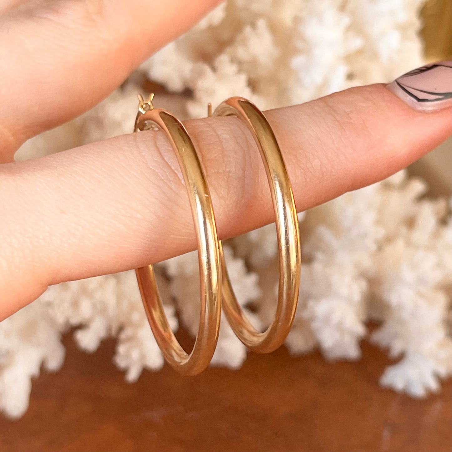 14KT Yellow Gold Tube Hoop Earrings