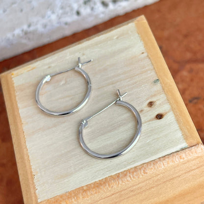 14KT White Gold Thin Hoop Earrings