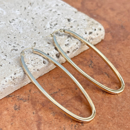 14KT Yellow Gold Oval Hoop Earrings