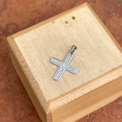 14KT White Gold Greek Cross Pendant