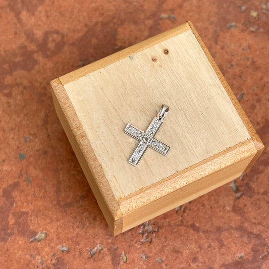 14KT White Gold Greek Cross Pendant