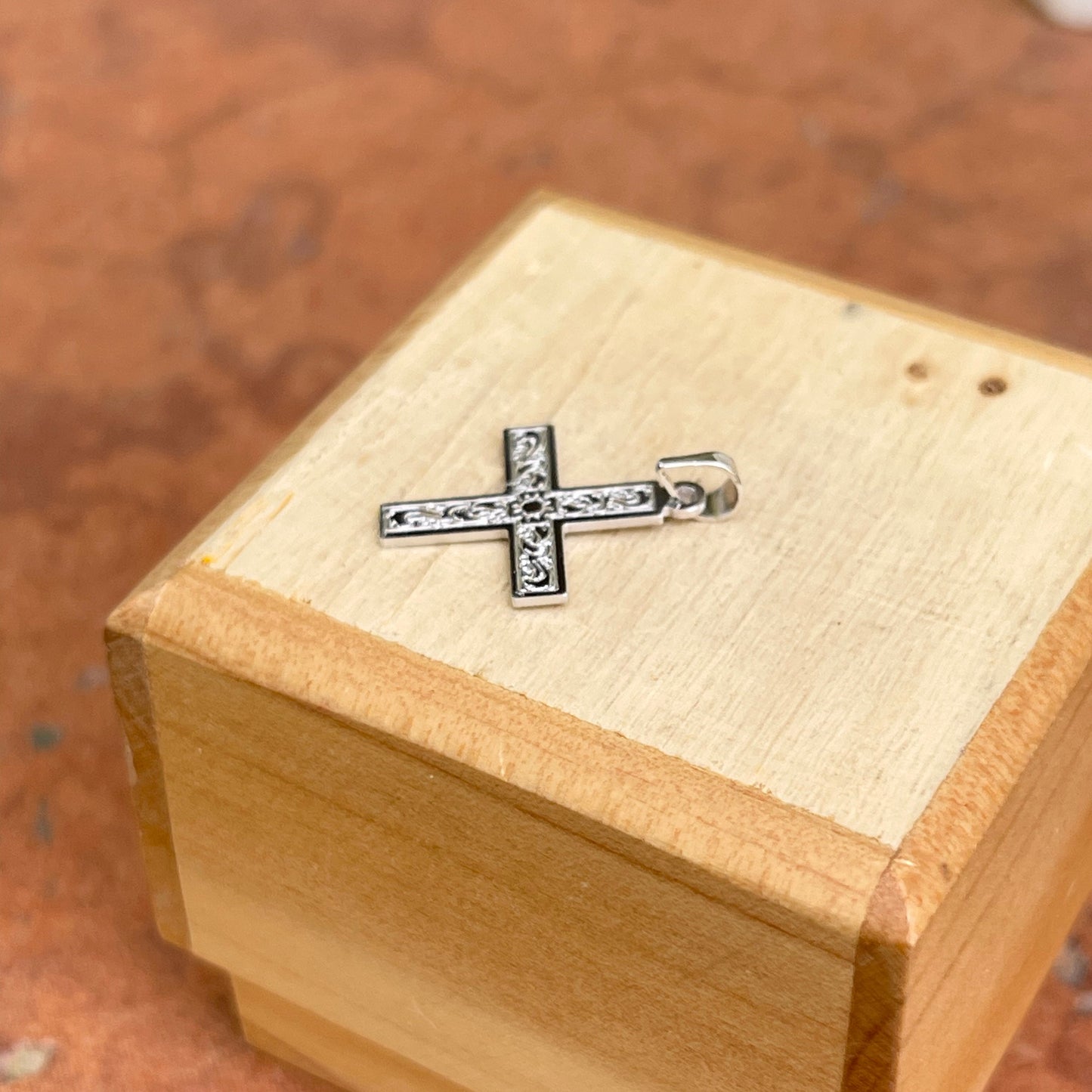 14KT White Gold Greek Cross Pendant