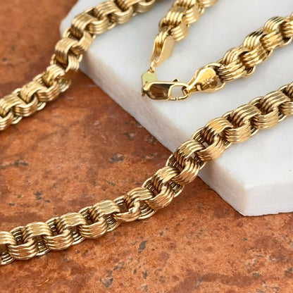 Estate 10KT Yellow Gold Multi-Links Rolo Chain Necklace