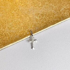 14KT White Gold Tiny Cross Pendant