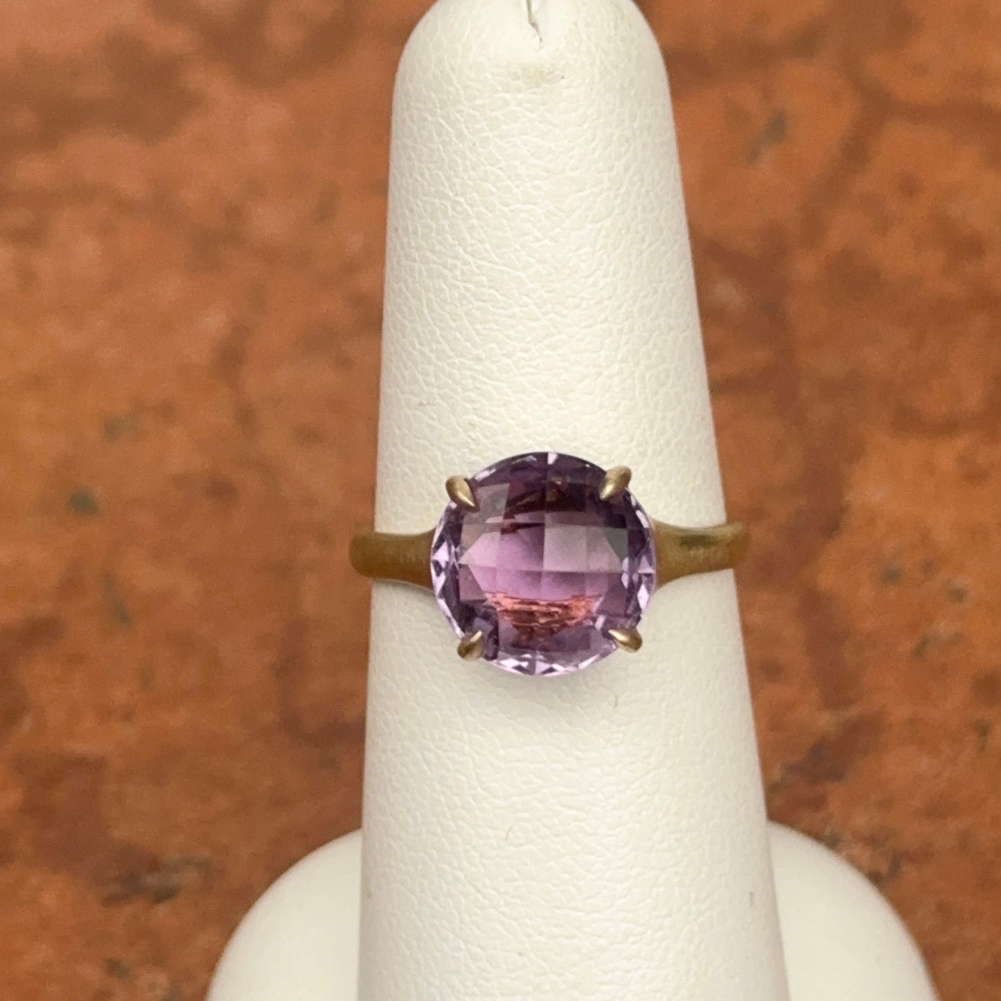 Estate Carelle 18KT Yellow Gold Round Amethyst Ring