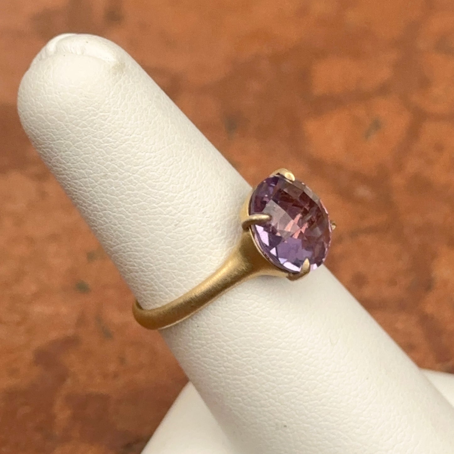 Estate Carelle 18KT Yellow Gold Round Amethyst Ring