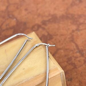 14KT White Gold Triangle Hoop Earrings