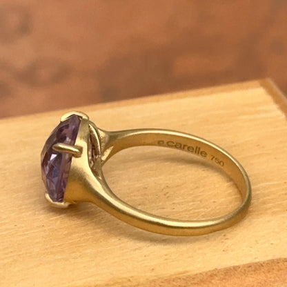 Estate Carelle 18KT Yellow Gold Round Amethyst Ring