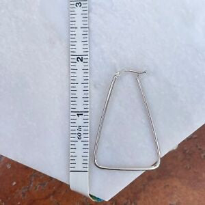 14KT White Gold Triangle Hoop Earrings