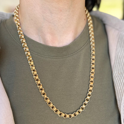Estate 10KT Yellow Gold Multi-Links Rolo Chain Necklace