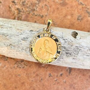 14KT Yellow Gold Sacred Heart of Jesus Pendant