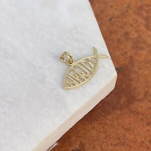 14KT Yellow Gold Fish Ichthus Pendant