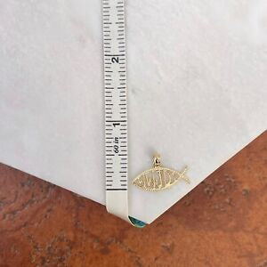 14KT Yellow Gold Fish Ichthus Pendant