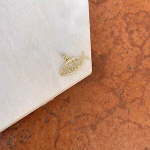 14KT Yellow Gold Fish Ichthus Pendant