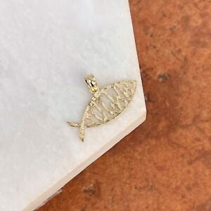 14KT Yellow Gold Fish Ichthus Pendant