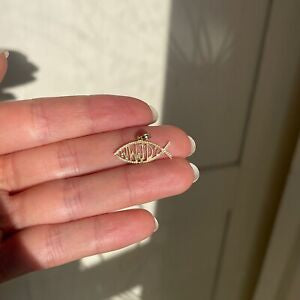 14KT Yellow Gold Fish Ichthus Pendant