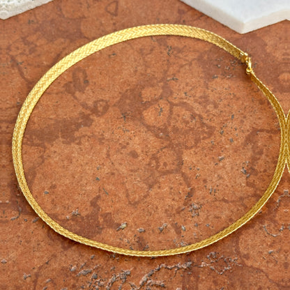 Estate 14KT Yellow Gold Weave Chain Collar Necklace