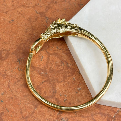 Estate Gold-Plated Horse Head + Bridle Slip-On Bangle Bracelet
