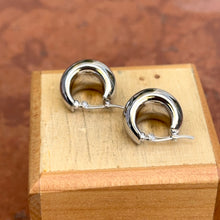 Load image into Gallery viewer, 14KT White Gold Tapered Huggie Hoop Earrings 15mm