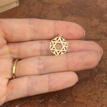 14KT Yellow Gold Scalloped Star of David Pendant Charm