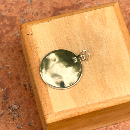 14KT Yellow Gold Solid Padre Pio Round Medal Pendant 18mm