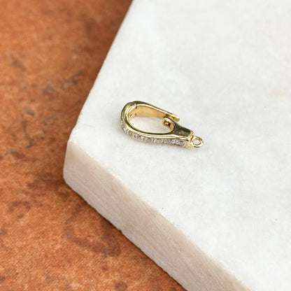 14KT Yellow Gold Diamond Oval Hinged Pendant Enhancer Bail