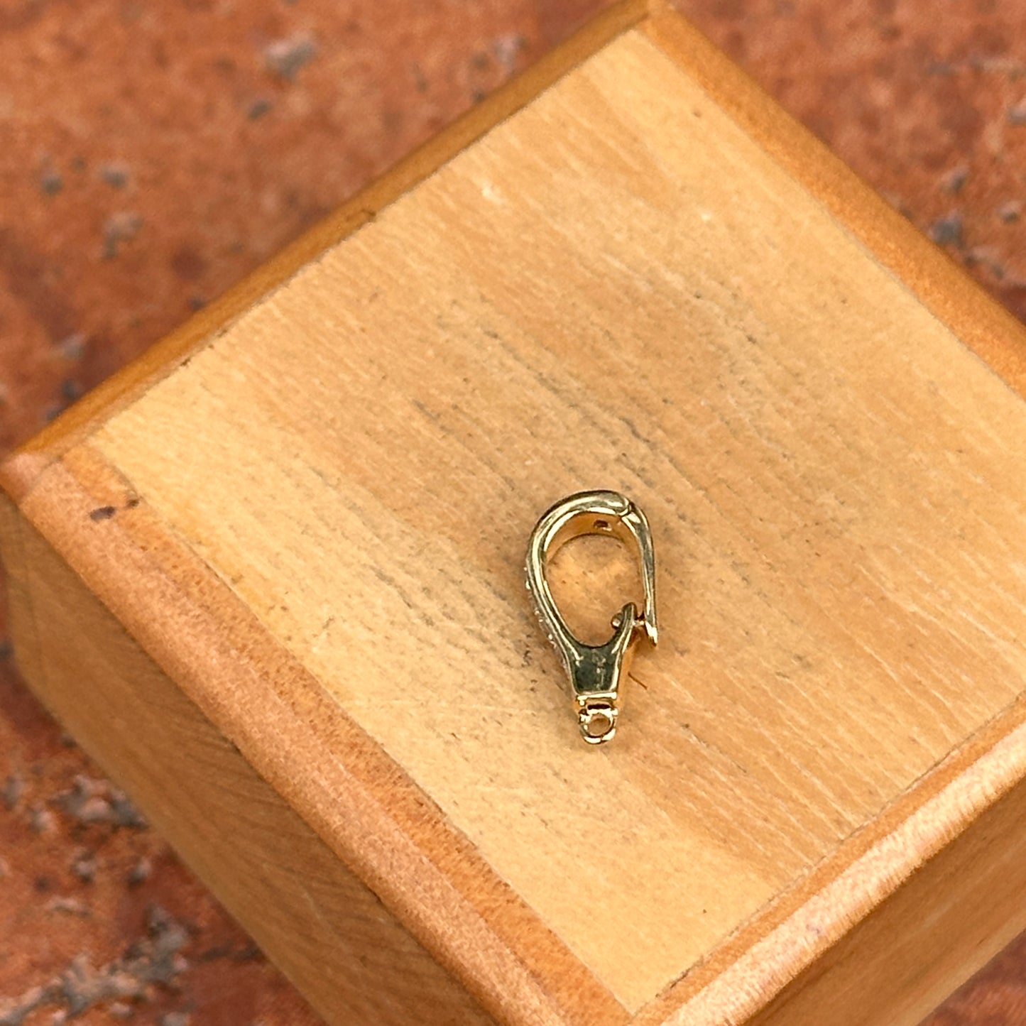 14KT Yellow Gold Diamond Oval Hinged Pendant Enhancer Bail