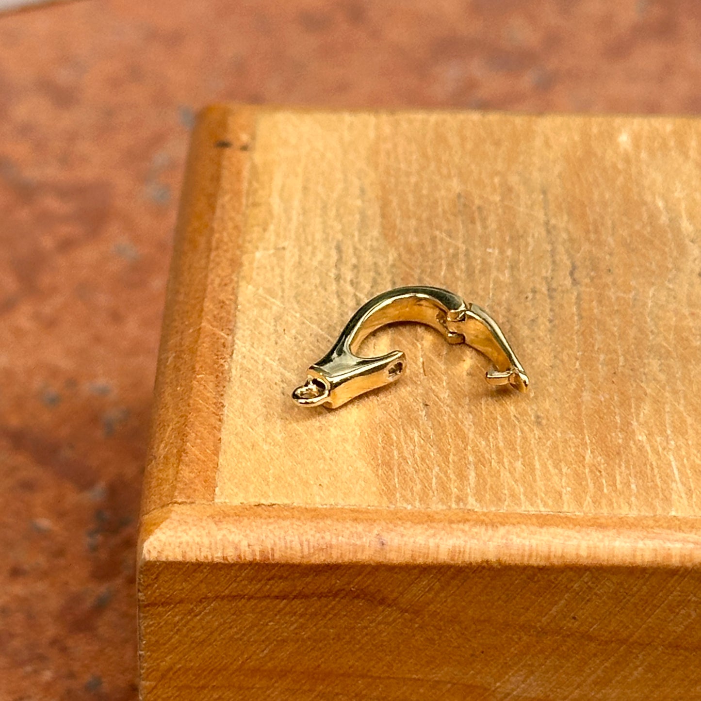 14KT Yellow Gold Diamond Oval Hinged Pendant Enhancer Bail