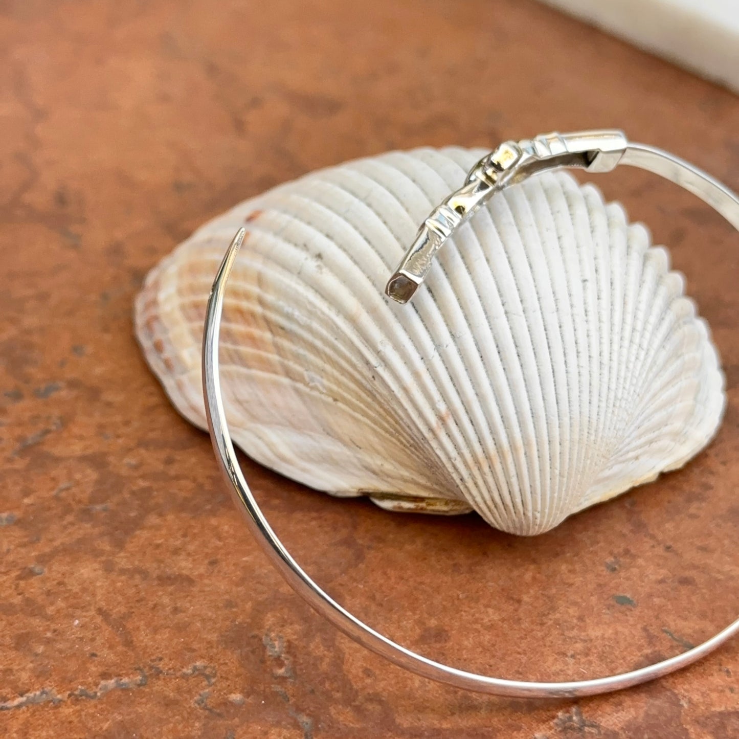 Sterling Silver Claddagh Design Bangle Bracelet