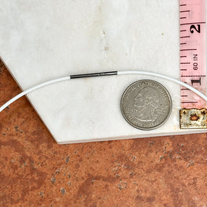 Stainless Steel White Rubber 1.4mm Cord Necklace