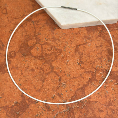 Stainless Steel White Rubber 1.4mm Cord Necklace