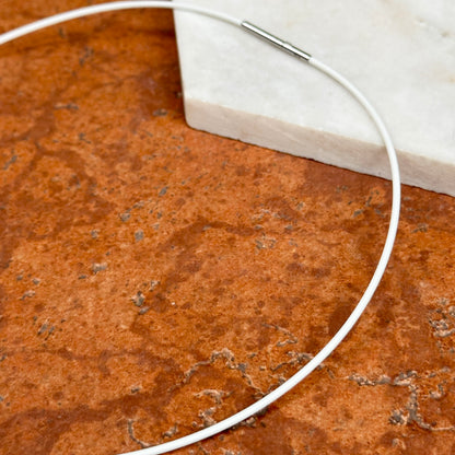 Stainless Steel White Rubber 1.4mm Cord Necklace