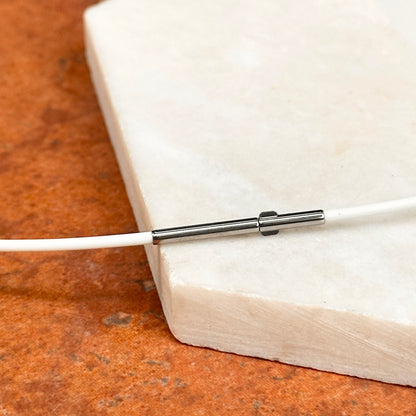 Stainless Steel White Rubber 1.4mm Cord Necklace