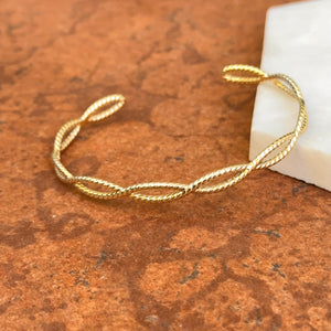 14KT Yellow Gold Cable Rope Twist Bangle Bracelet