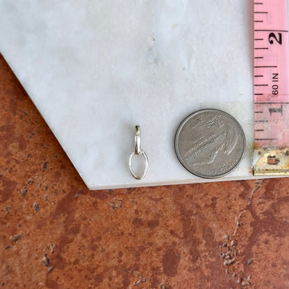 Sterling Silver Oval Link Push-In Charm Holder Connector Clasp 18mm