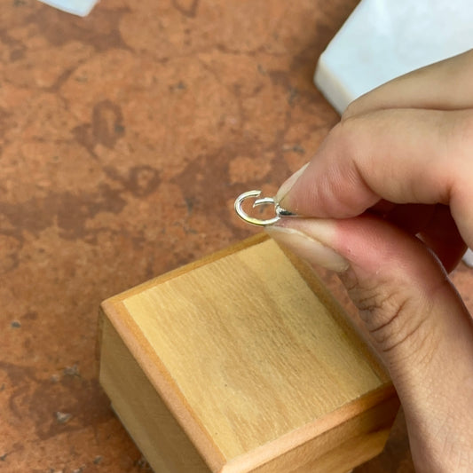 Sterling Silver Oval Link Push-In Charm Holder Connector Clasp 18mm