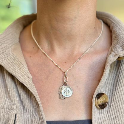 Sterling Silver Oval Link Push-In Charm Holder Connector Clasp 18mm