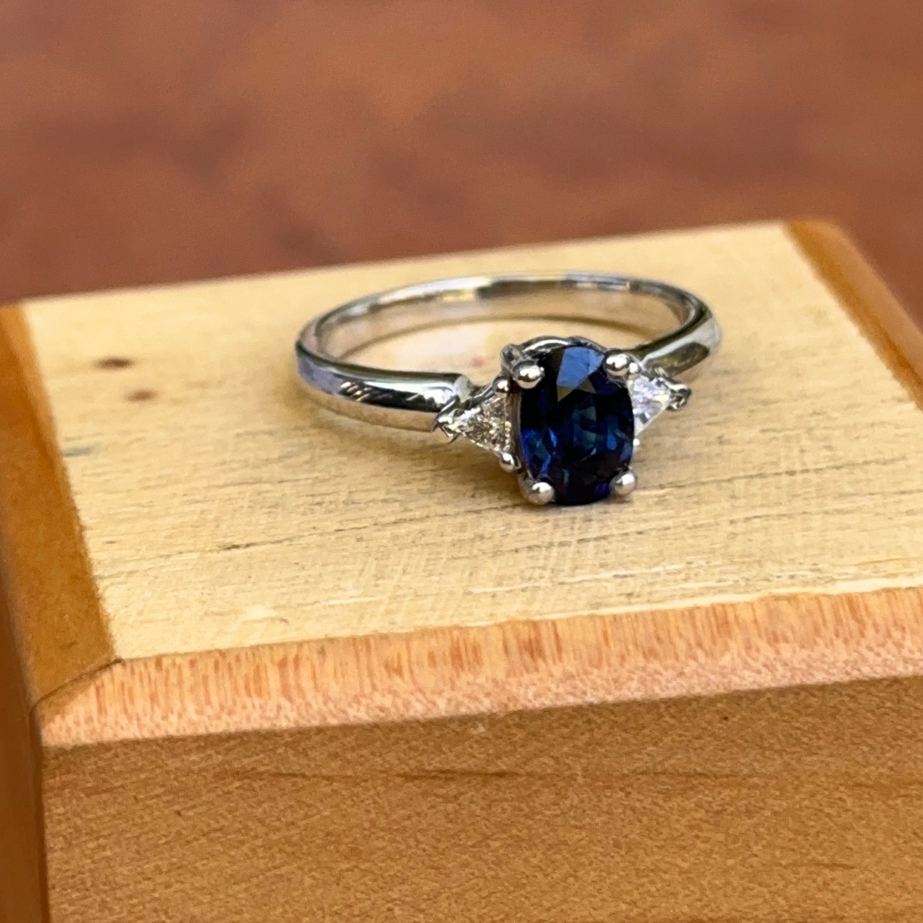 Sterling Silver Ring with Cabochon Blue Sapphire | Franzetti Jewelers |  Austin, TX