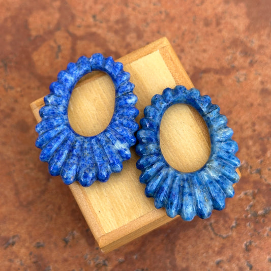 Estate Blue Lapis Oval Earring Charms